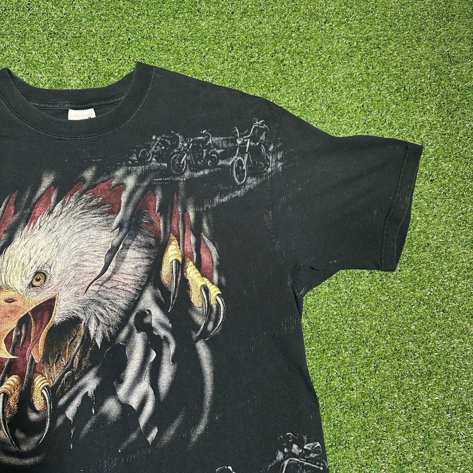 Anvil Vintage 90s Bald Eagle Break Biker AOP Men's XL Size US XL / EU 56 / 4 - 17 Thumbnail