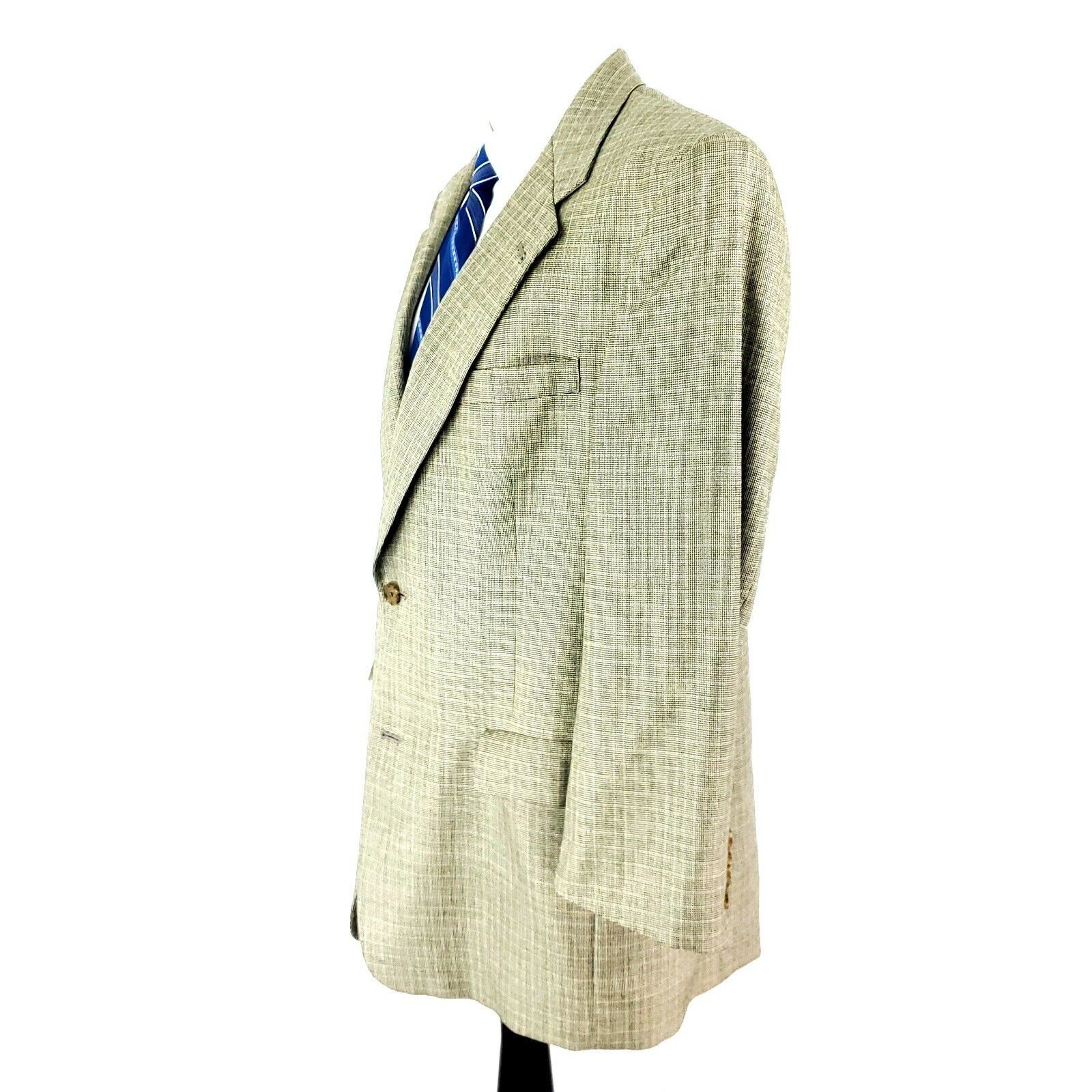 Hart Schaffner Marx Hart Schaffer Marx Wool 2 Button Sport Coat 42R Black Tan St Size 42R - 4 Thumbnail