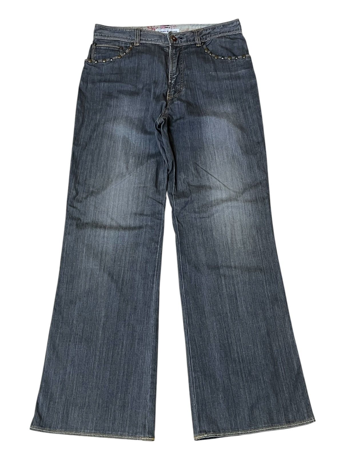 Hiroko Koshino Homme JAPANESE CULTURE “HIROKO KOSHINO” WITH STUDDED FLARED JEANS Size US 29 - 1 Thumbnail