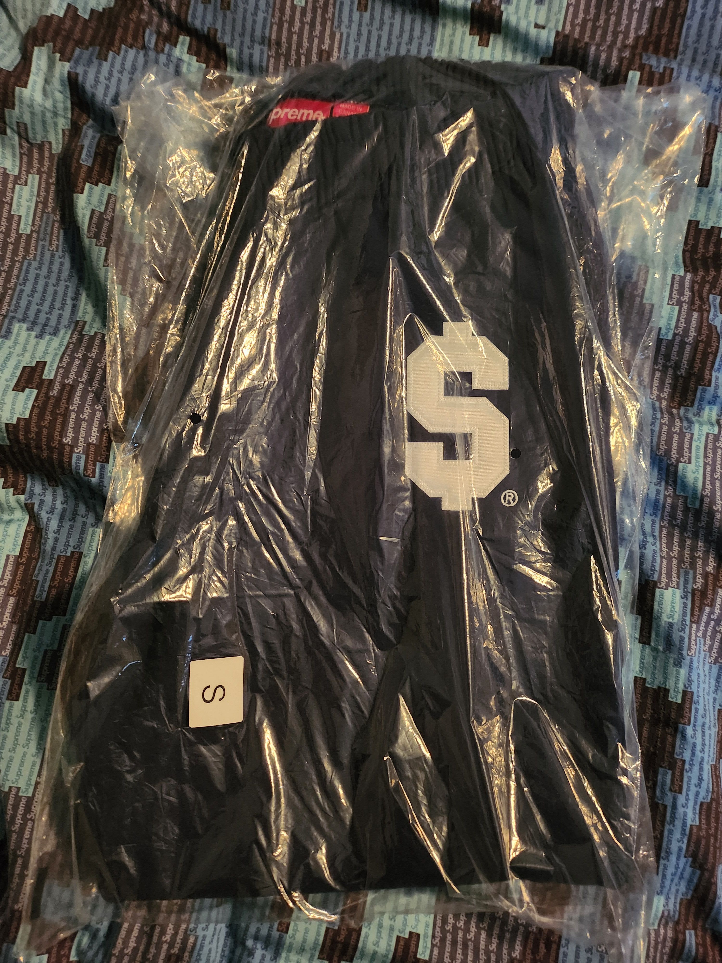 image of Supreme $ Logo Blut Sweatpants S in Navy, Men's (Size 30)