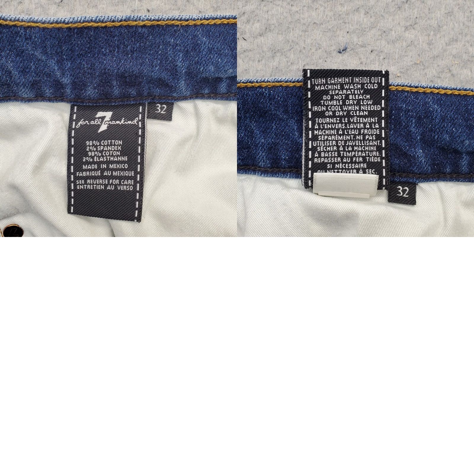 7 For All Mankind 7 For All Mankind Jeans Womens 32 Blue Denim Straight Slim Patch Logo Size 24" / US 00 / IT 34 - 8 Thumbnail