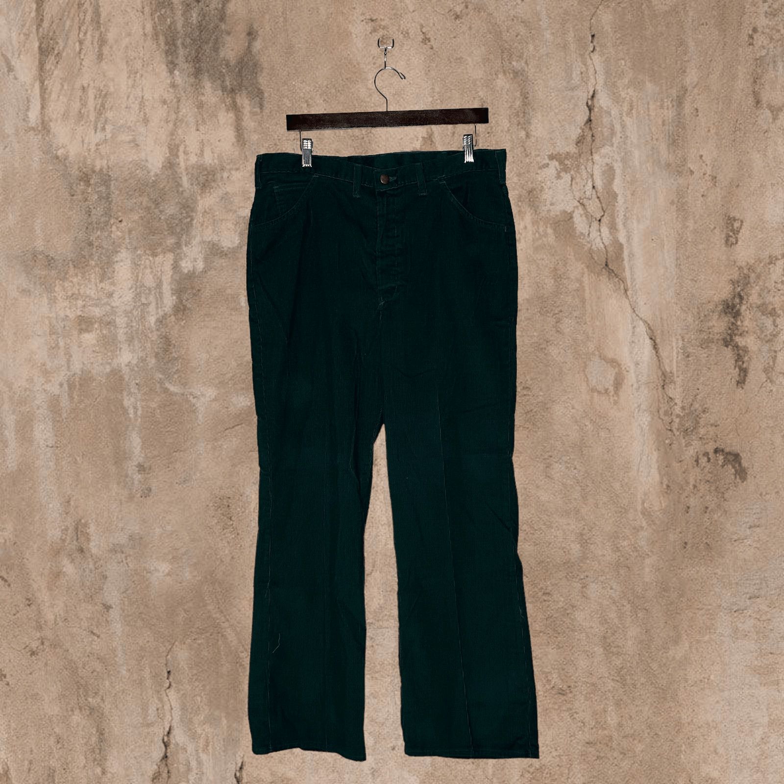 Image of Crazy True Vintage 70's Corduroy Pants Flared Fit Green, Men's (Size 38)