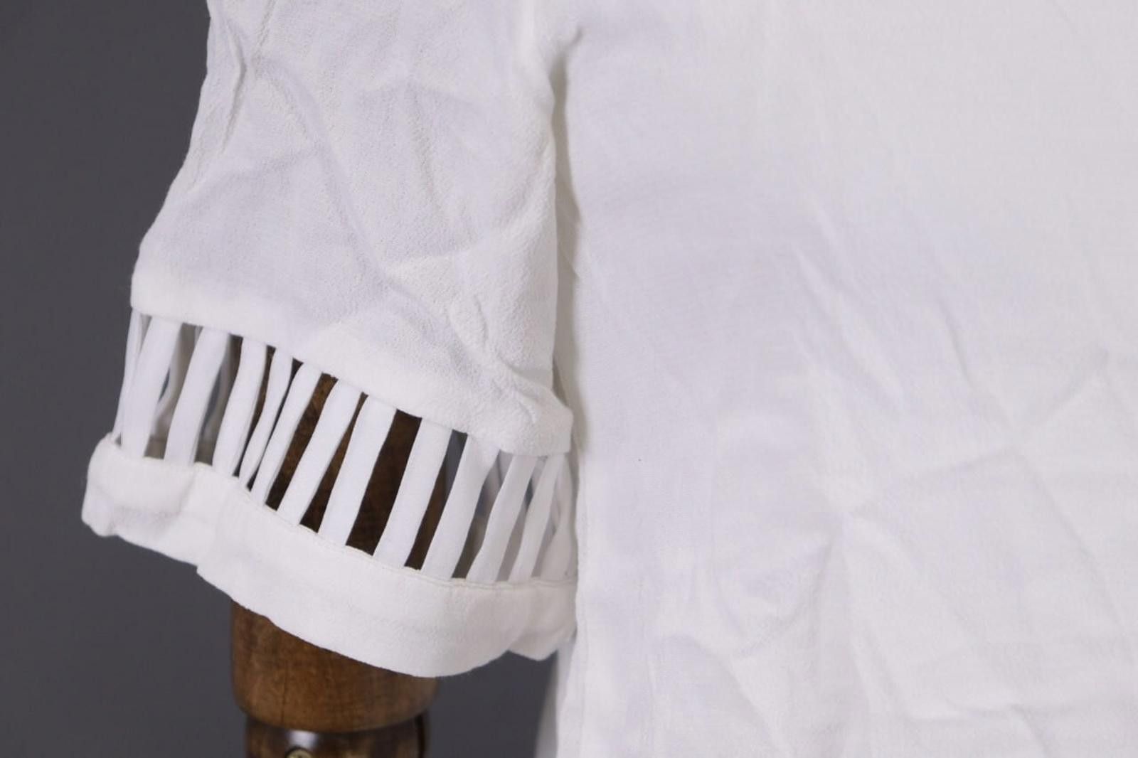 Designer COP COPINE Solix Top White Summer Stretch Top Shirt Size 38 Size M / US 6-8 / IT 42-44 - 6 Thumbnail