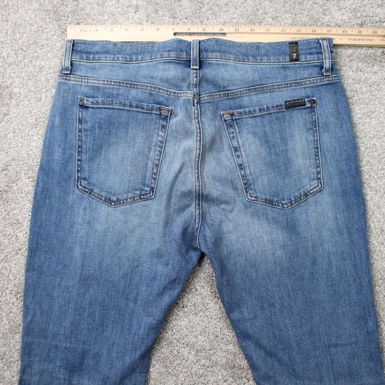 7 For All Mankind 7 For All Mankind Ryley Jeans Mens 33 Blue Distressed Cotton Stretch 34" inseam Size US 33 - 7 Thumbnail