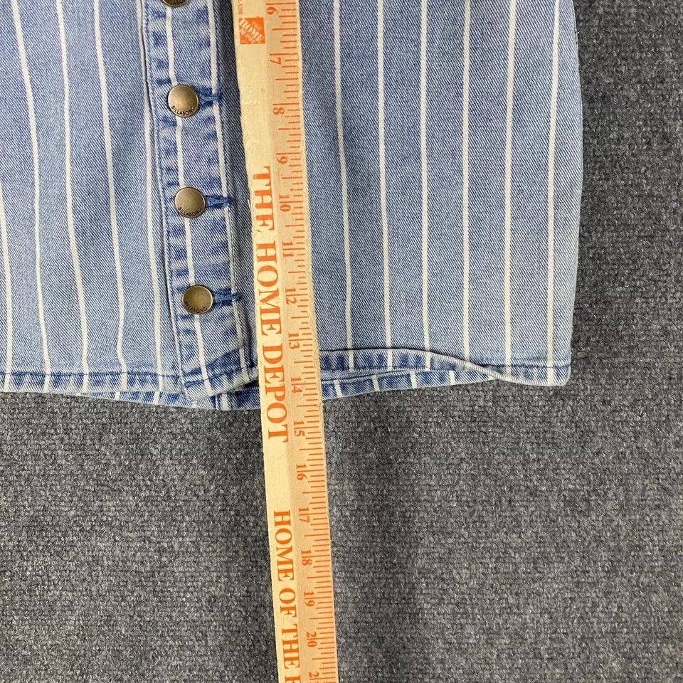 Billabong Bilabong Skirt Women's 26 Mini Striped Button Fly Denim Size 26" / US 2 / IT 38 - 3 Thumbnail