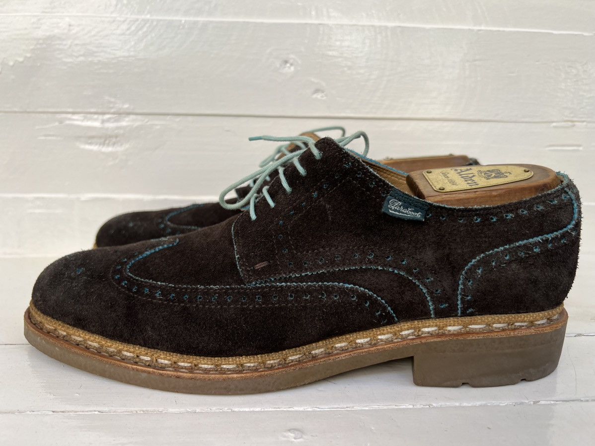 Paraboot Paraboot Men’s Brown Suede Wingtip Oxfords Brogue Size US 8.5 / EU 41-42 - 4 Thumbnail