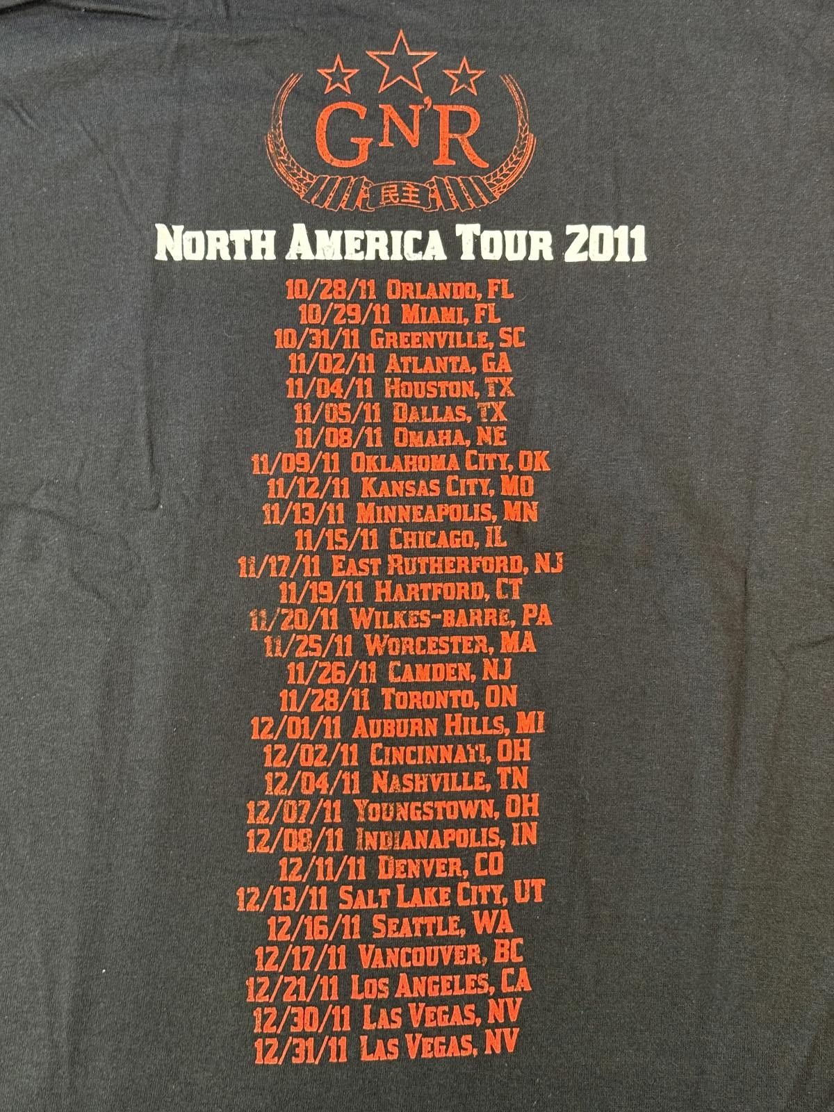 Designer Guns n Roses T-shirt 2011 Appetite for Democracy Tour- XL Size US M / EU 48-50 / 2 - 8 Thumbnail