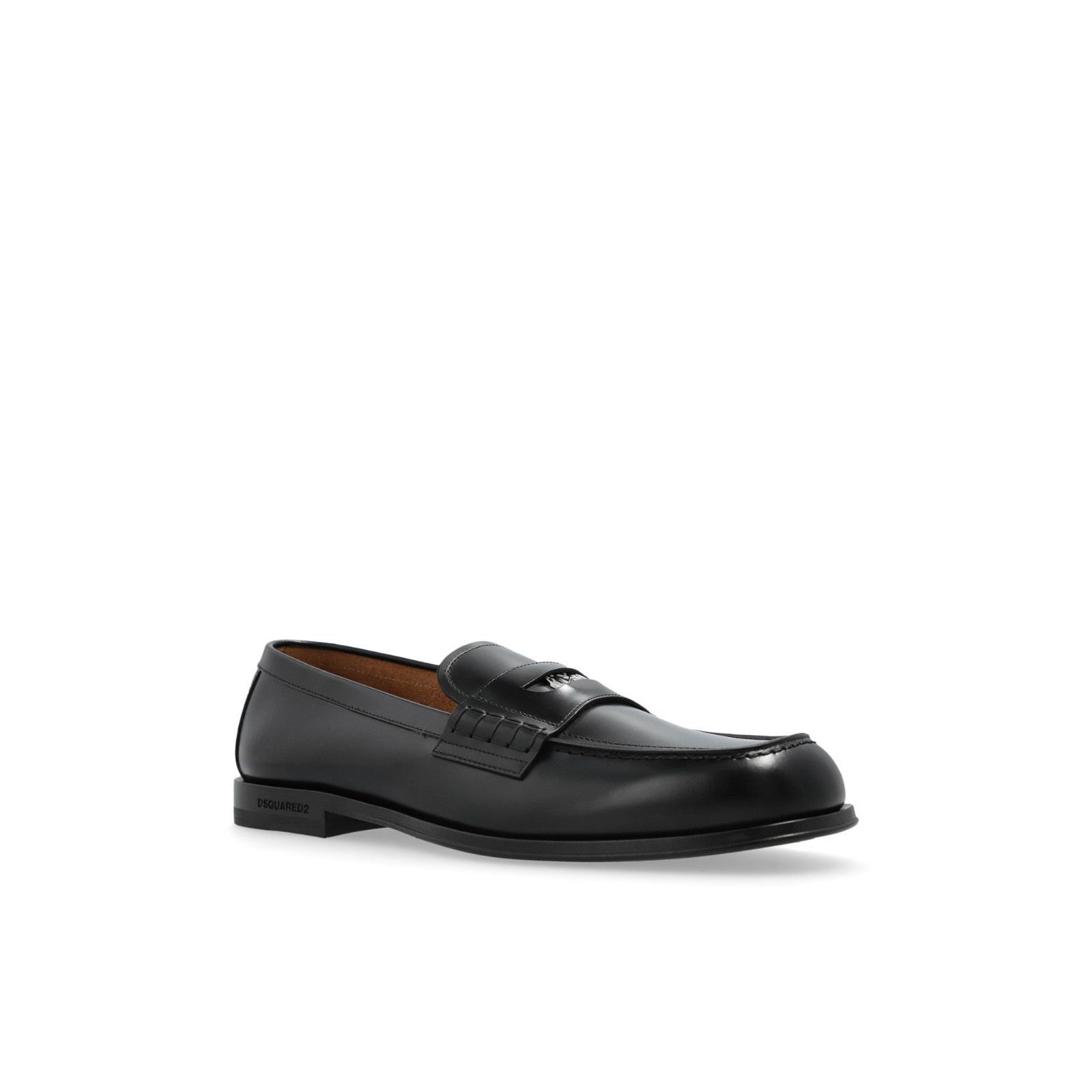 Dsquared2 DSQUARED2 Black Leather Loafers New & Authentic (Men's size: Size US 12 / EU 45 - 2 Thumbnail