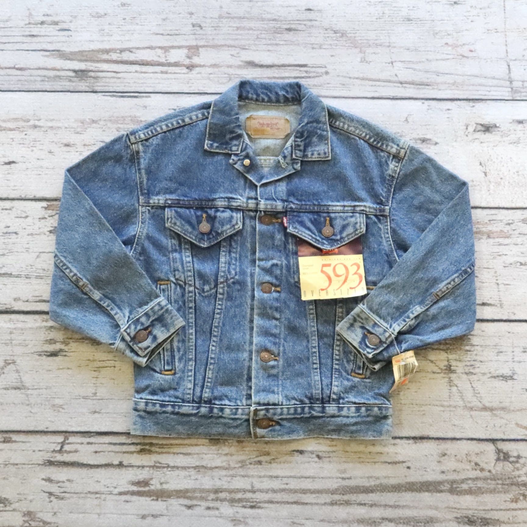 Levi's Vintage Levi's Trucker Jacket S Blue Denim Motorcycle Jacket Mens Levi's Trucker 593 Denim Jacket Size US S / EU 44-46 / 1 - 2 Thumbnail