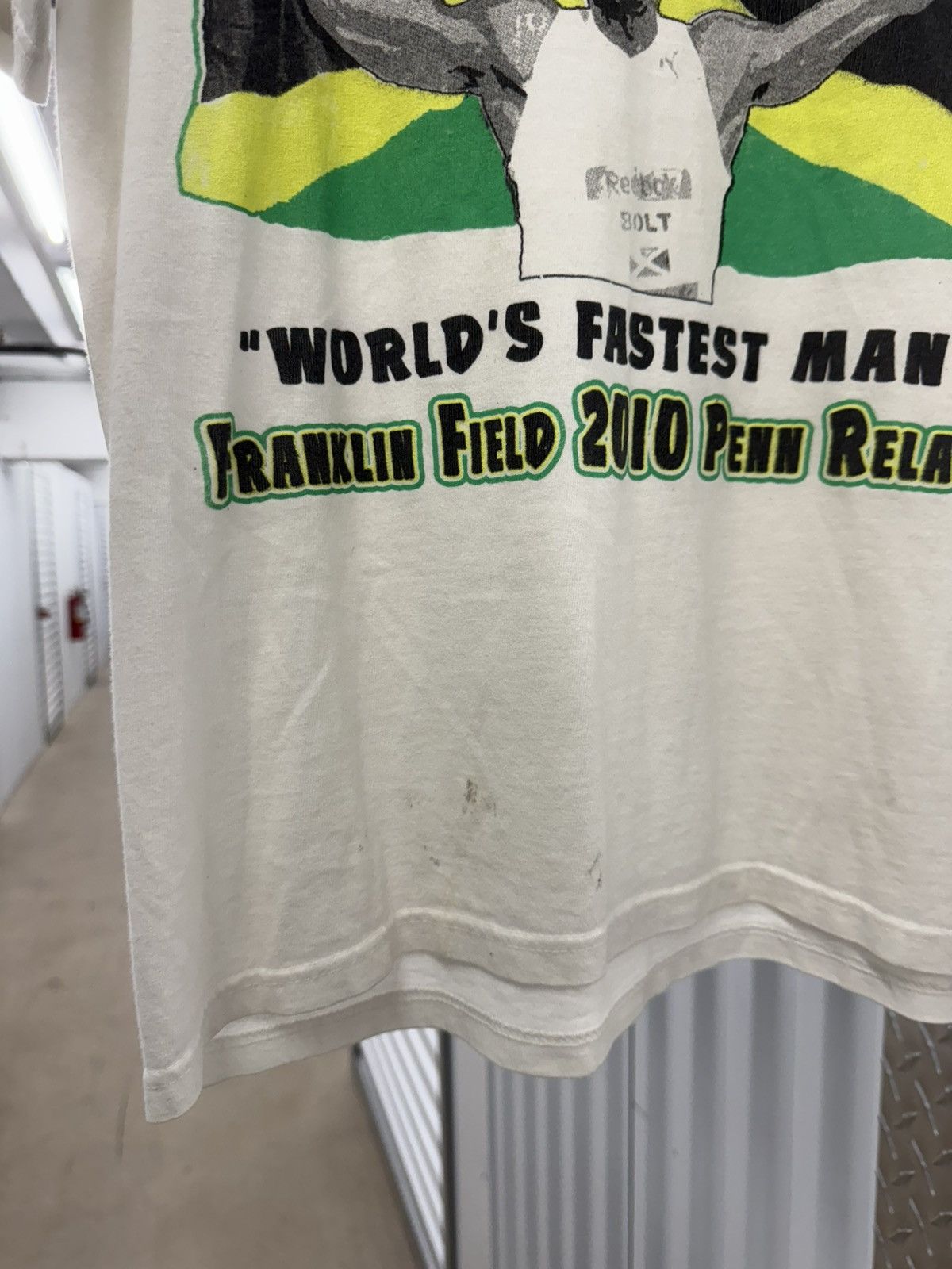 Vintage 2010 Usain Bolt Worlds Fastest Man Franklin Field Shirt Size US M / EU 48-50 / 2 - 3 Thumbnail