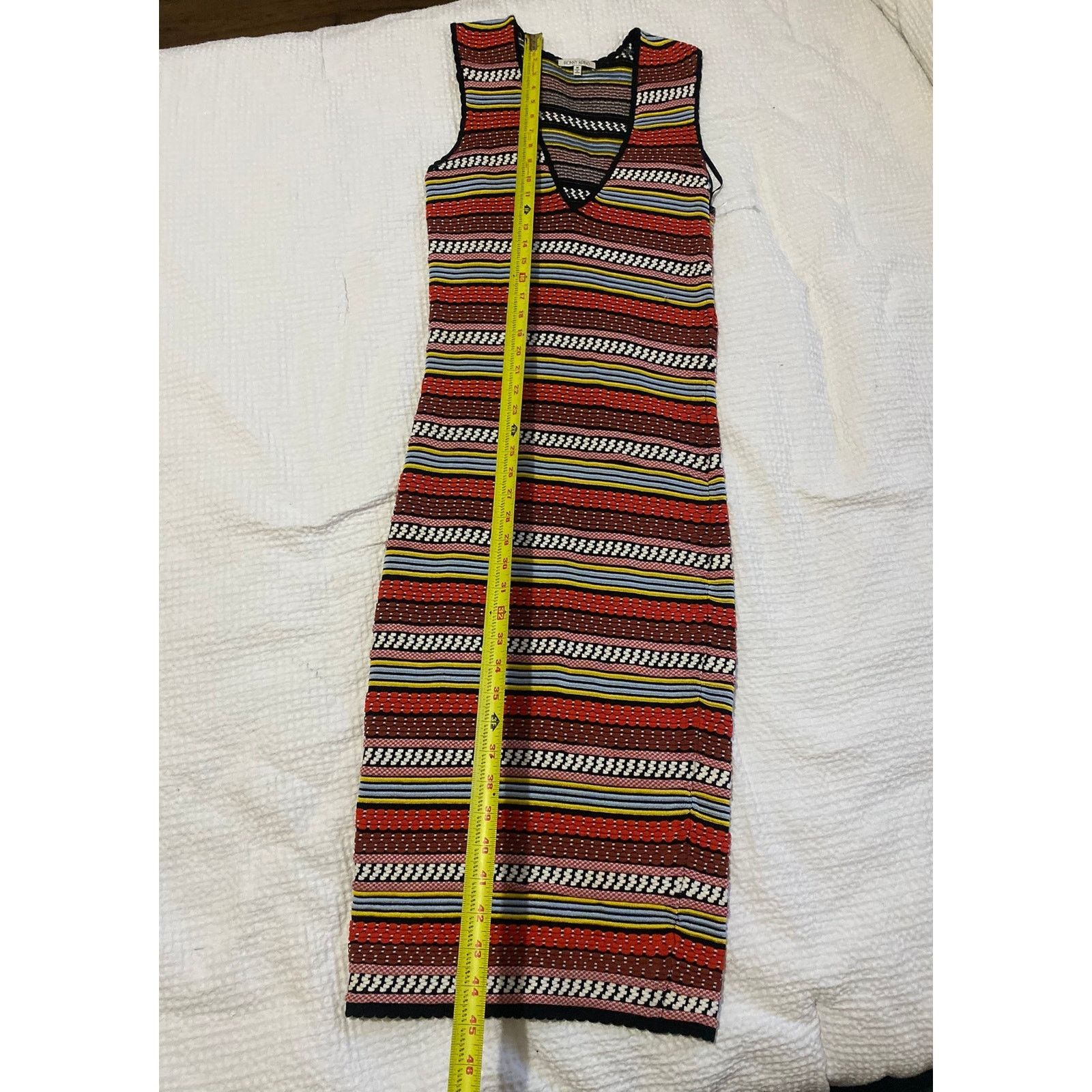 Ronny Kobo Ronny Kobo Corded Knit Midi Dress V-Neck Bodycon Fit Size M / US 6-8 / IT 42-44 - 3 Thumbnail