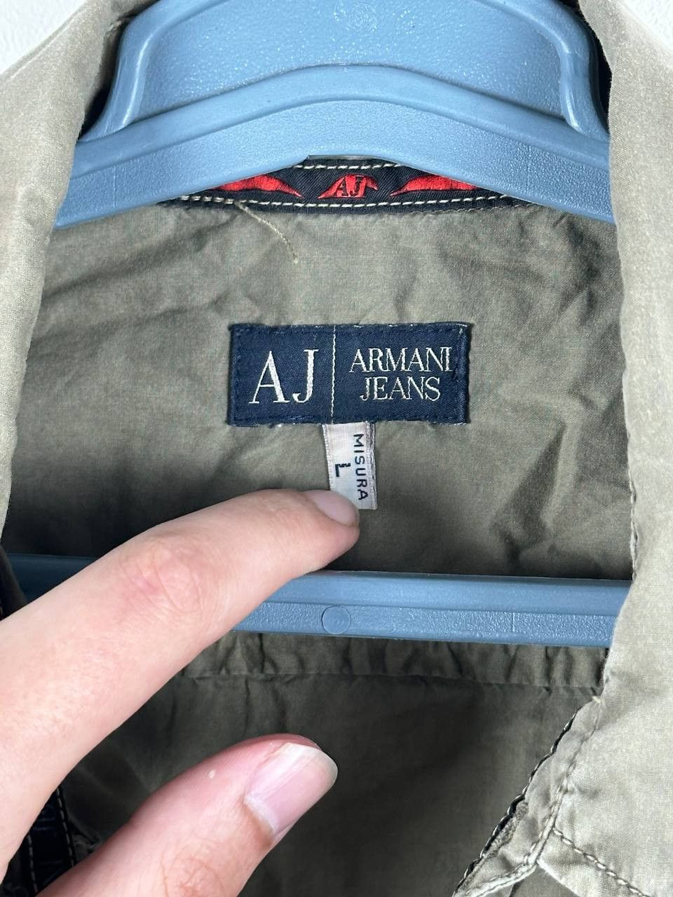 Armani × Vintage Vintage Armani Jeans Military Garment Dyed Polo T Shirt Size US L / EU 52-54 / 3 - 6 Thumbnail