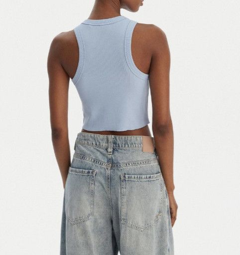 Hugo Hugo by Hugo Boss Rib Crop Tank Baby Blue ( XL ) Size XL / US 12-14 / IT 48-50 - 2 Thumbnail