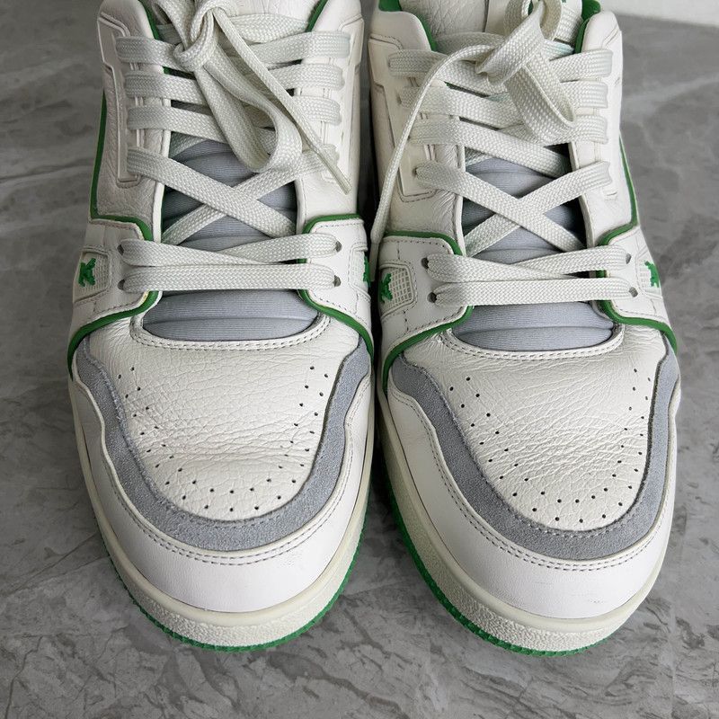 Louis Vuitton Louis Vuitton Trainer Sneakers in White and Green -2508 Size US 8 / EU 41 - 8 Thumbnail