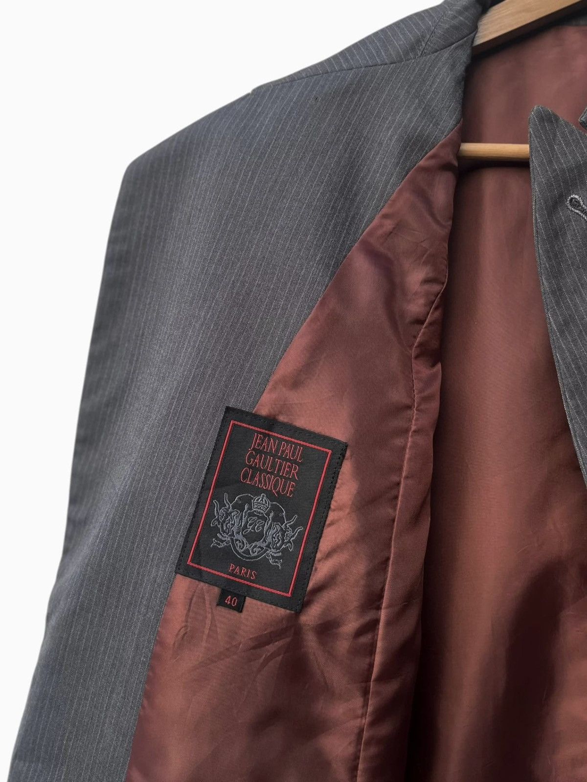Jean Paul Gaultier Archive Jean Paul Gaultier Classique Pinstripe Wrap Jacket Size M / US 6-8 / IT 42-44 - 23 Thumbnail