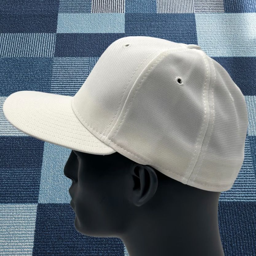 New Era VINTAGE New Era Fitted Hat Cap 7 1/8 White Pro Model Plain No Logo USA Men Cap Baseball 90s Mens Size ONE SIZE - 1 Thumbnail