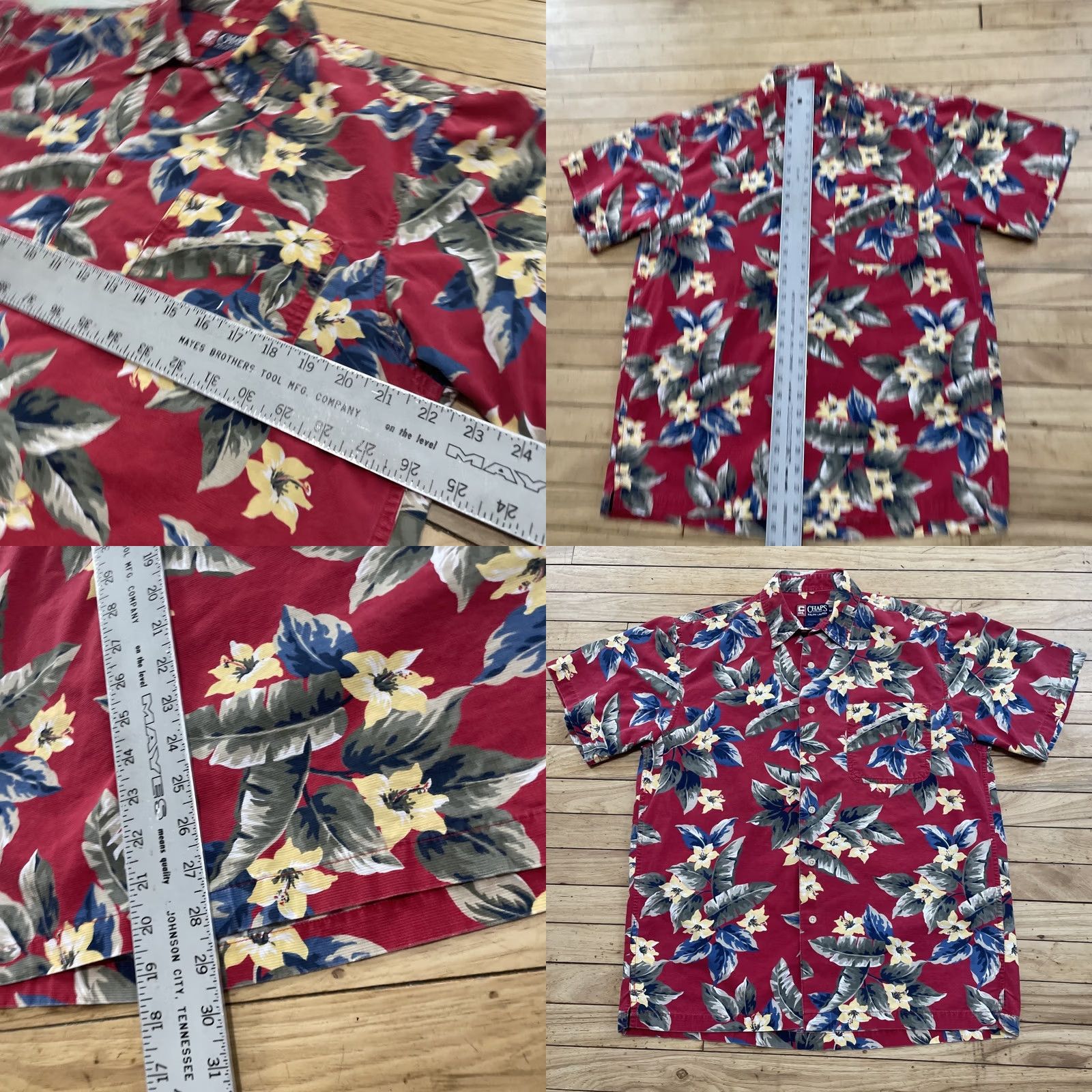 Ralph Lauren VINTAGE Chaps Ralph Lauren Hawaiian Shirt Men M Aloha Tropical Leaf ButtonUp Red Size US M / EU 48-50 / 2 - 8 Thumbnail