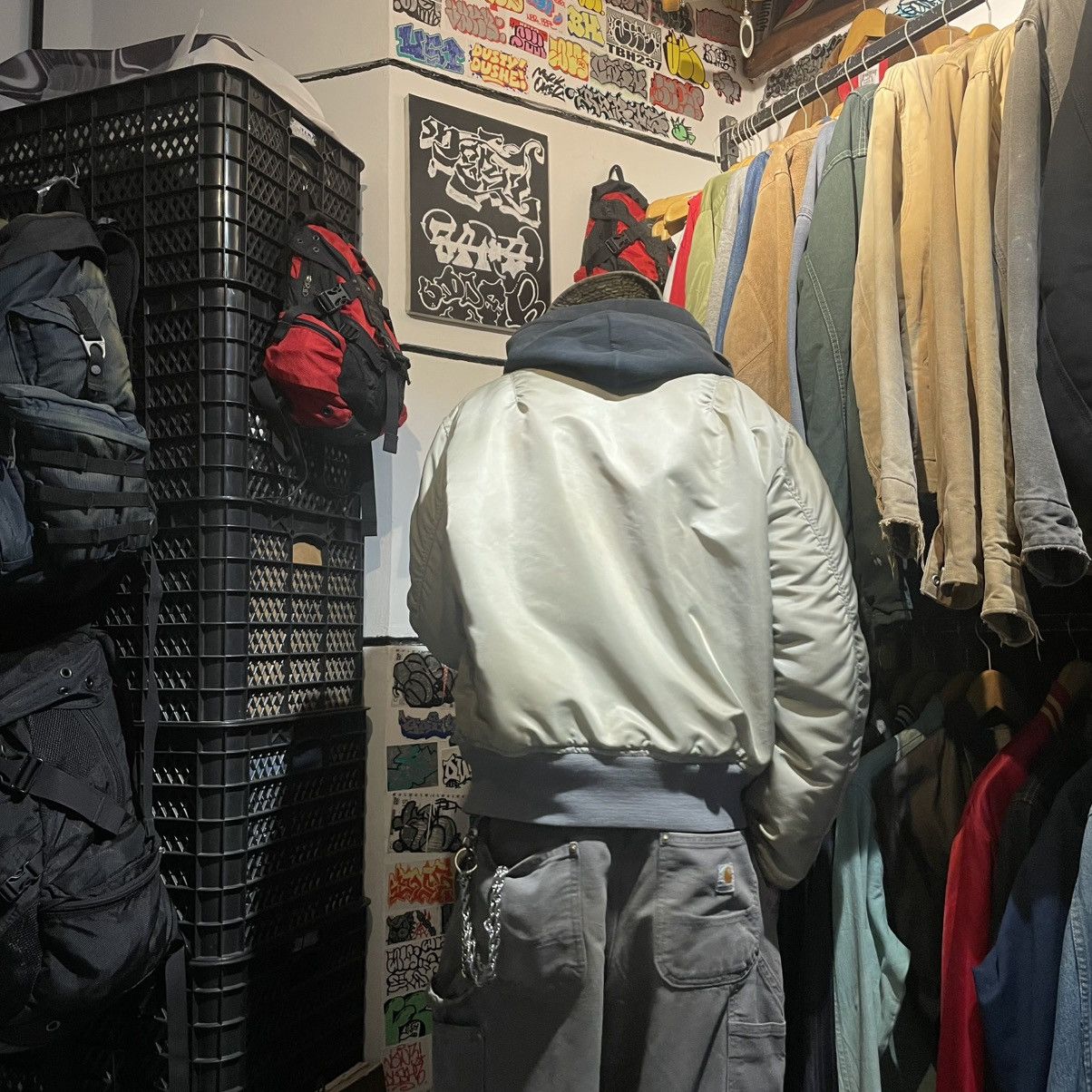 Other GREENBERIER Bomber MA-1 flight natural faded vintage jacket Size US M / EU 48-50 / 2 - 5 Thumbnail