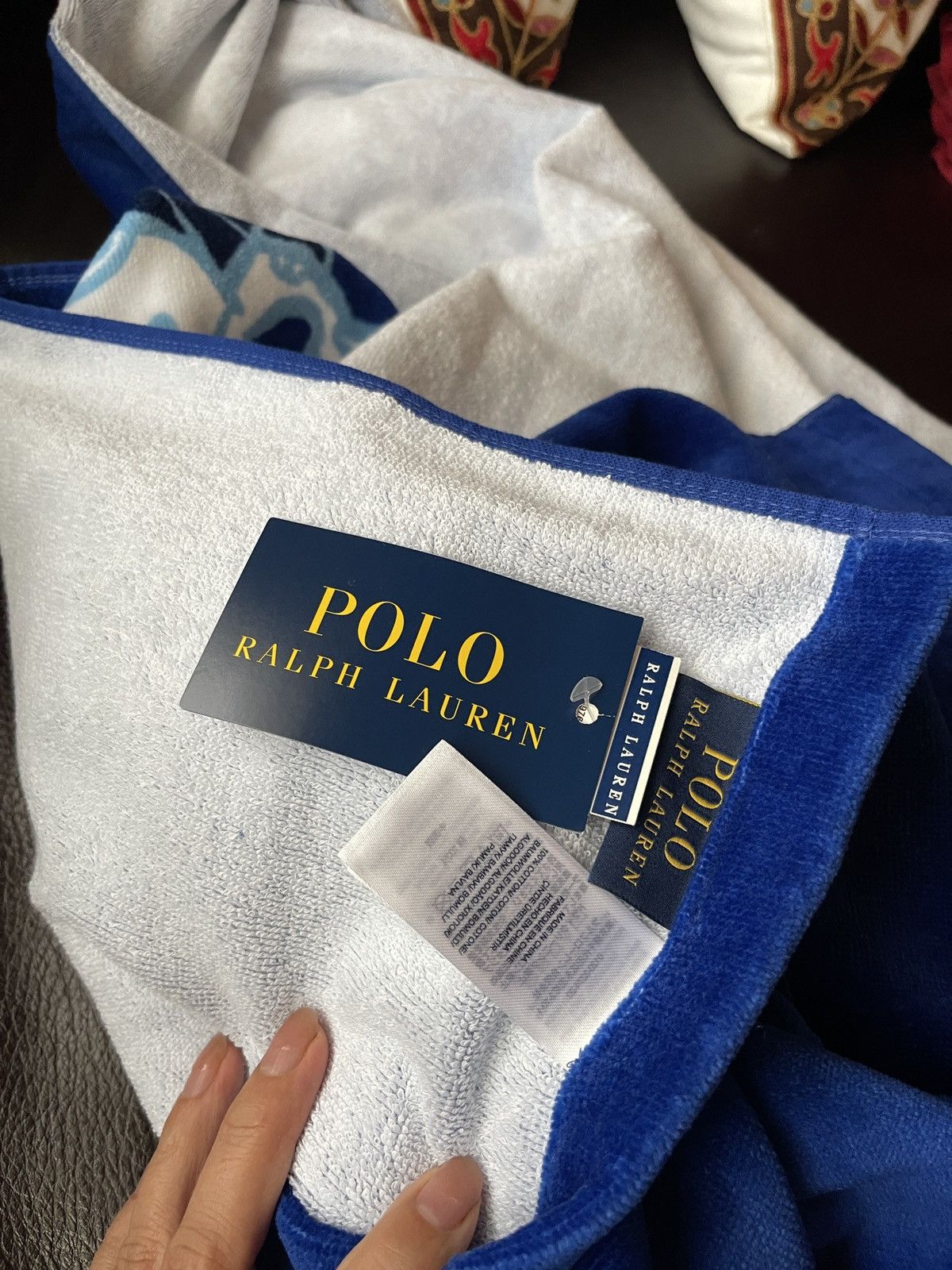 Polo Ralph Lauren RALPH LAUREN Beach Towel 35x66 Blue Multi POLO PONY French Size ONE SIZE - 4 Thumbnail