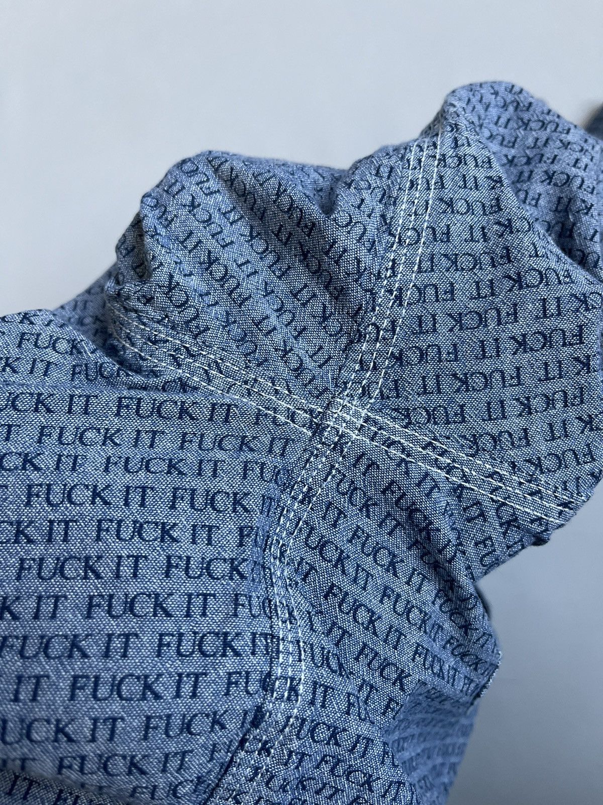 Huf × Thrasher HUF Unisex Blue Chambray Workwear Cat Eye Button Up Shirt Size US M / EU 48-50 / 2 - 15 Thumbnail