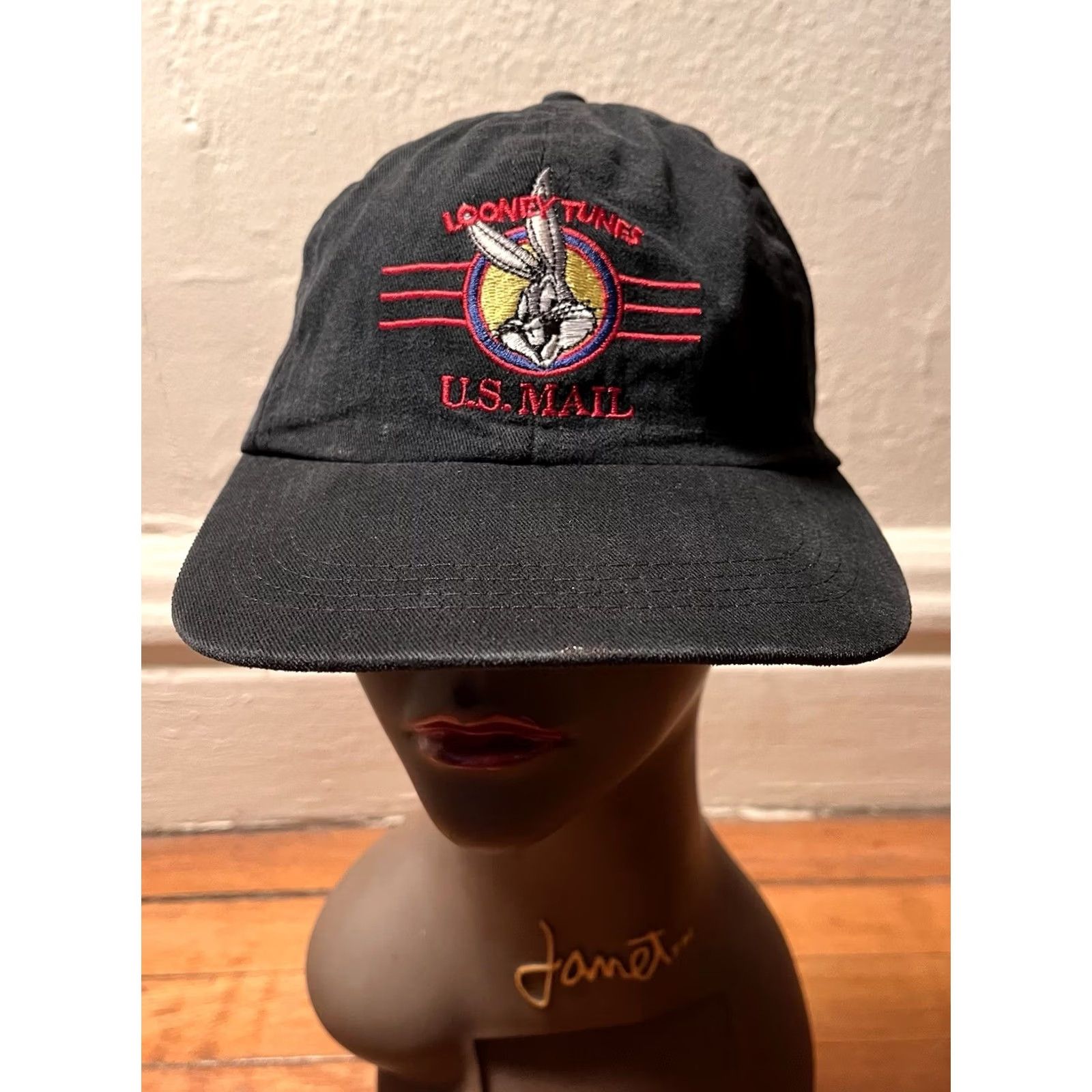 Vintage VINTAGE Looney Tunes Stamp Collection Bugs Bunny Snapback Hat Black 90s USPS Hats Size ONE SIZE - 2 Thumbnail