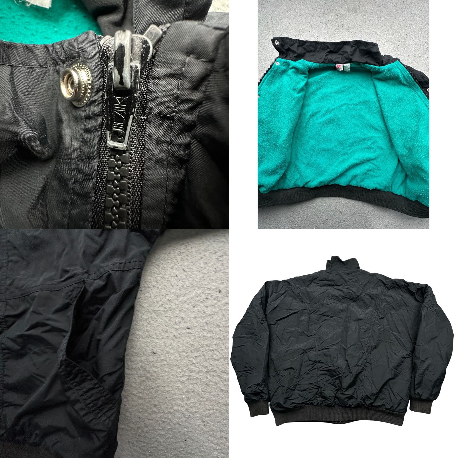 Nike VINTAGE Nike Jacket Nylon Lined Fleece 90s Mens Large Black Green Venus Windbreaker Size US L / EU 52-54 / 3 - 8 Thumbnail