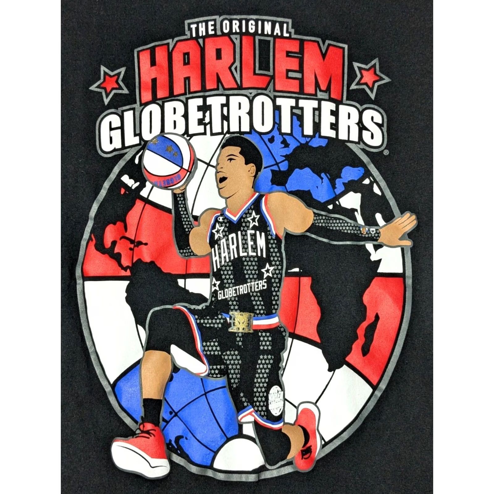 Champion Champion Harlem Globetrotters World Tour Double-Sided Men Small Black T-Shirt Size US S / EU 44-46 / 1 - 2 Thumbnail