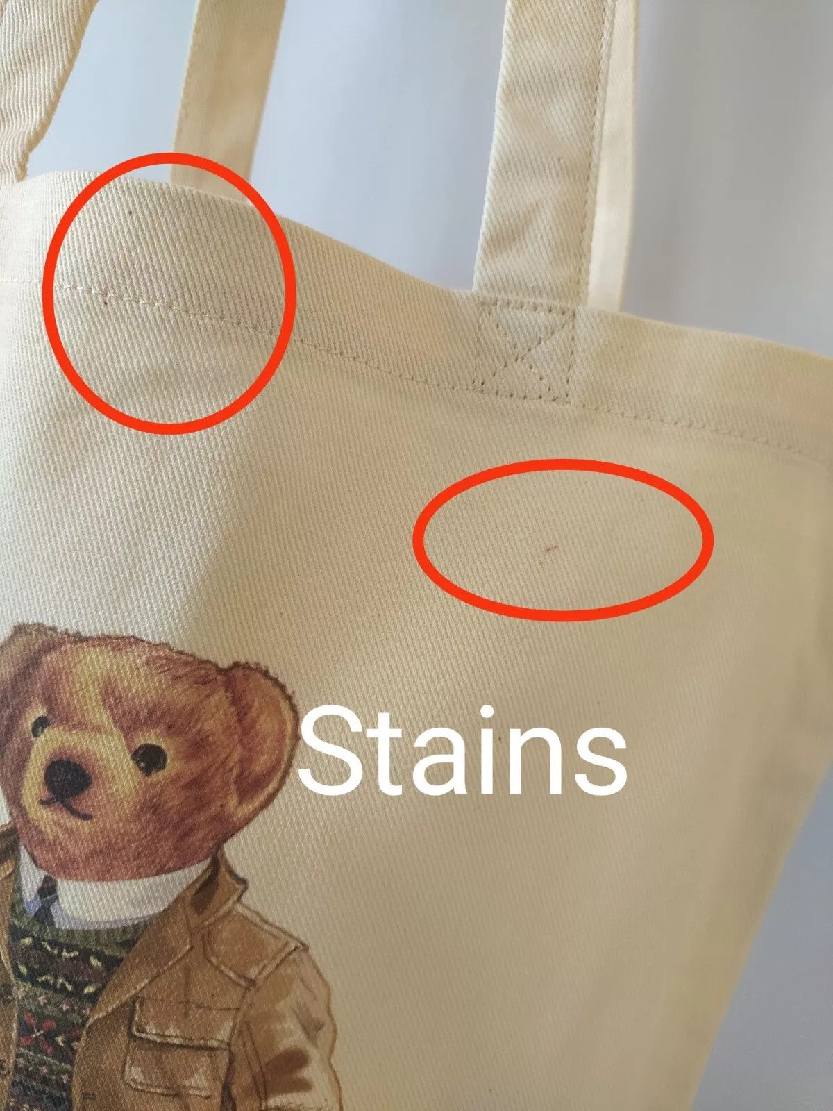 Polo Ralph Lauren Polo Ralph Lauren Polo Bear Cotton Canvas Tote Bag IFD 8042 Size ONE SIZE - 3 Thumbnail