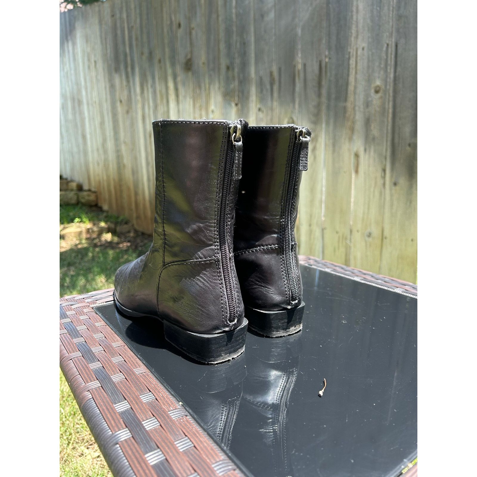 Homer Homers Artisan Back-Zip Ankle Boot Black Leather Size US 8.5 / IT 38.5 - 4 Thumbnail
