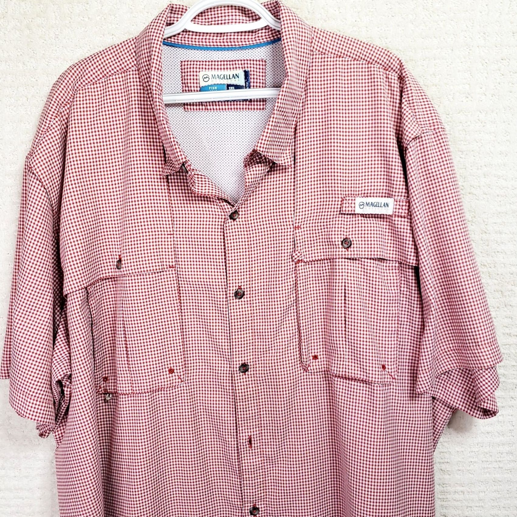 Vintage Magellan Men's Red Check Angler Shirt 3XL Relaxed Fit Outdoors Fishing Size US XXL / EU 58 / 5 - 2 Thumbnail