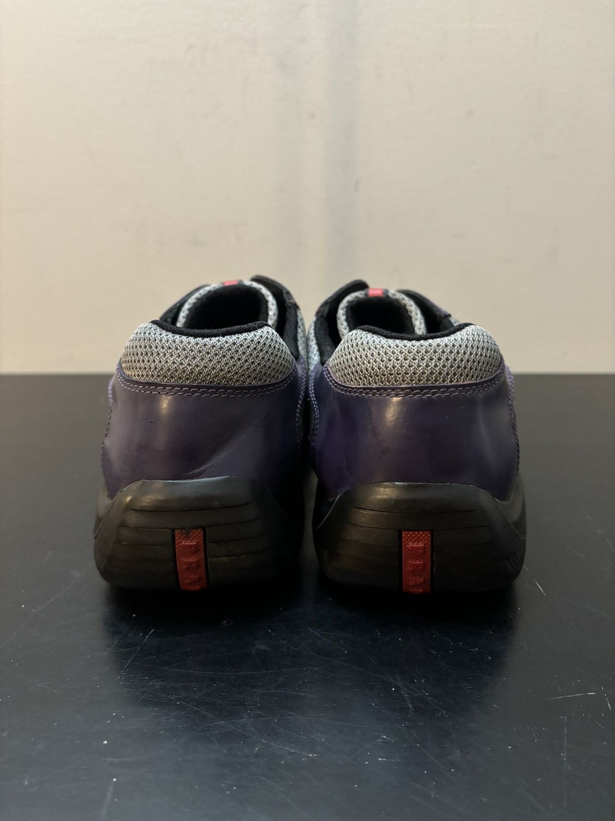 Prada Prada America’s Cup Retro Patent Leather Sneaker Purple Grey Size US 8.5 / EU 41-42 - 5 Thumbnail