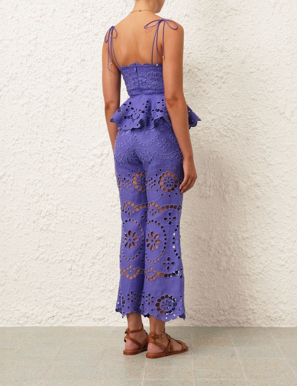 Zimmermann oc11z0525 Pop Embroidered Crop Pant in Purple Size 25" / US 0 / IT 36 - 4 Thumbnail