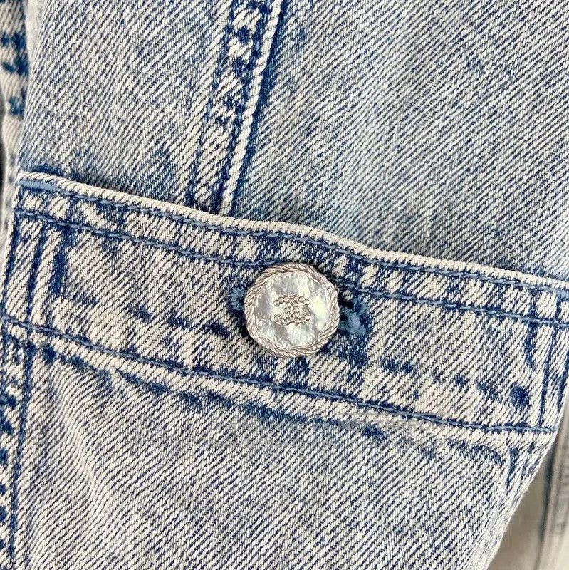 Chanel Chanel Blue Cotton Women's Jacket . Size XS / US 0-2 / IT 36-38 - 5 Thumbnail