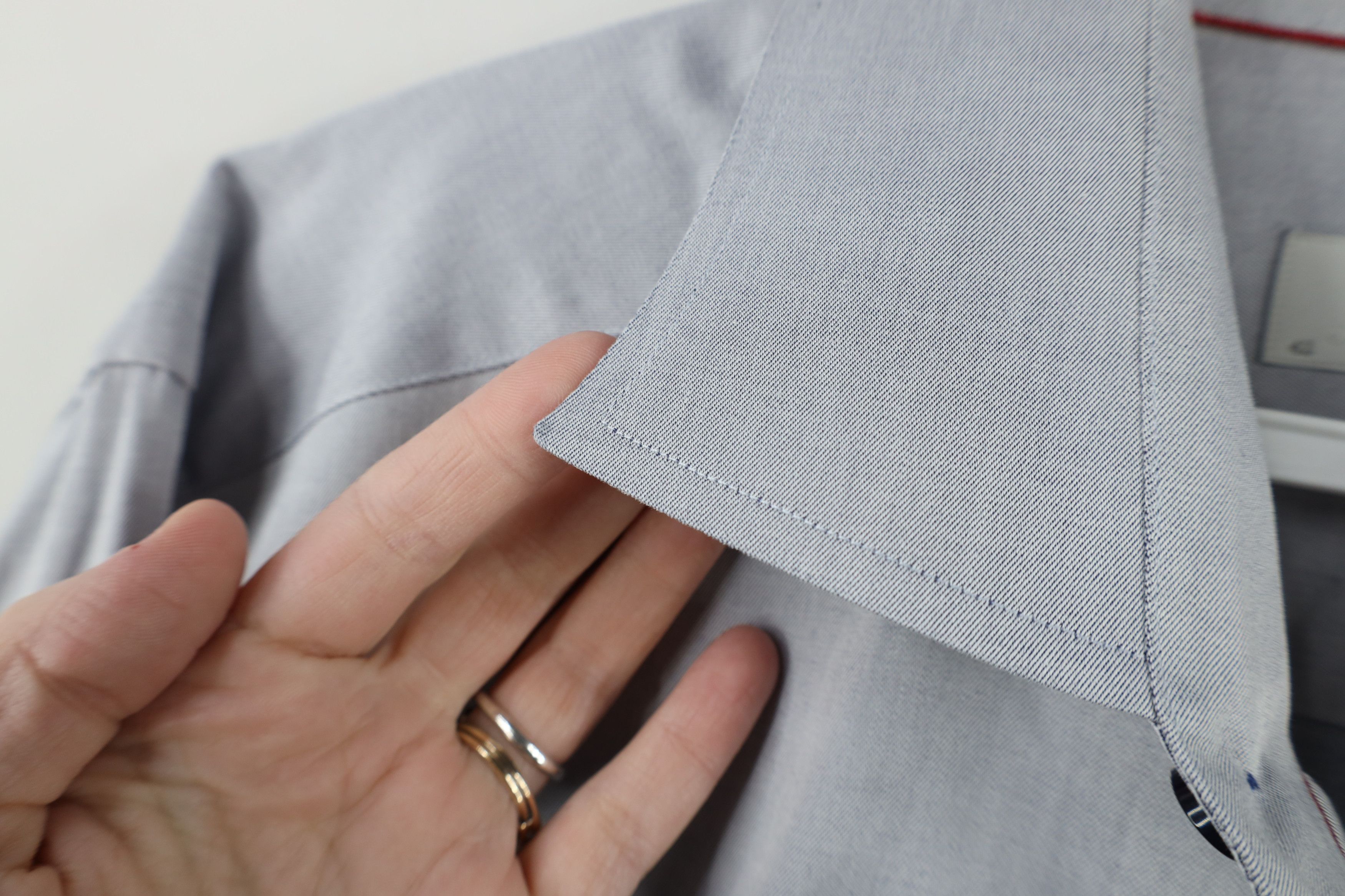 Eton × Vintage Eton Contemporary Chambray Collared Button Dress Shirt Gray Size US XL / EU 56 / 4 - 6 Thumbnail