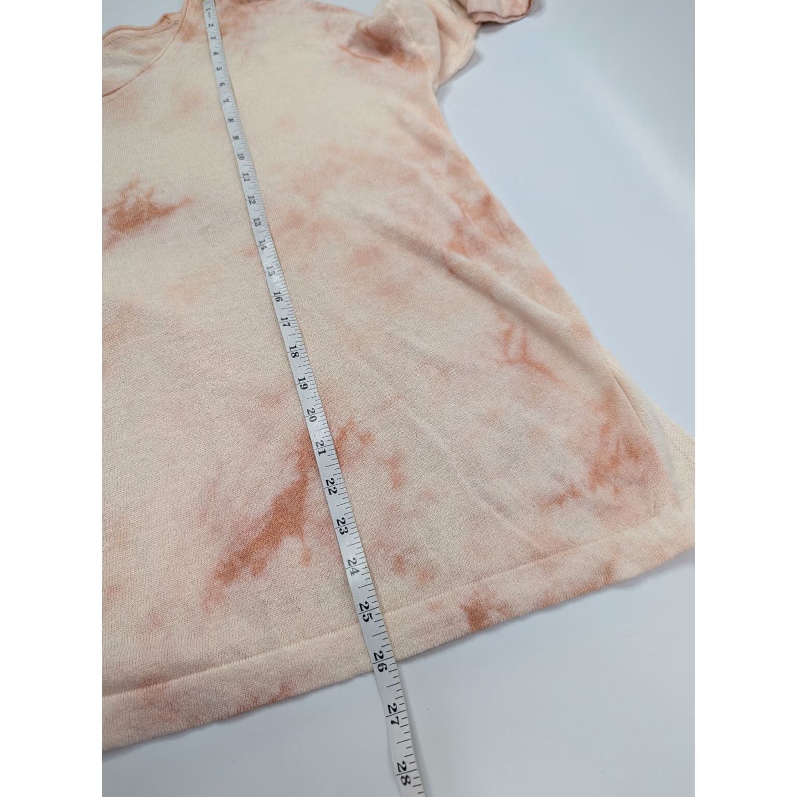 J. Jill J. Jill Tunic Shirt Linen Blend Tie Dye 3/4 Sleeve V-Neck Pullover L Beige Pink Orange Womens Lagenlook Beach Bohemian Colorful Size L / US 10 / IT 46 - 4 Thumbnail