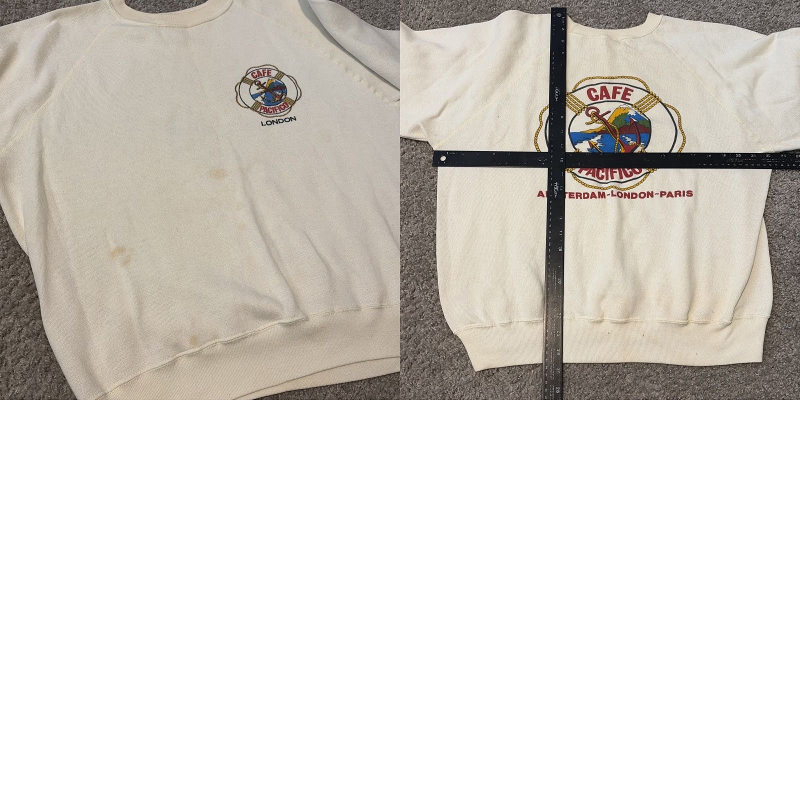 Vintage VINTAGE Cafe Pacifico London Crewneck Sweatshirt XL White Unisex Adults Size US XL / EU 56 / 4 - 8 Thumbnail
