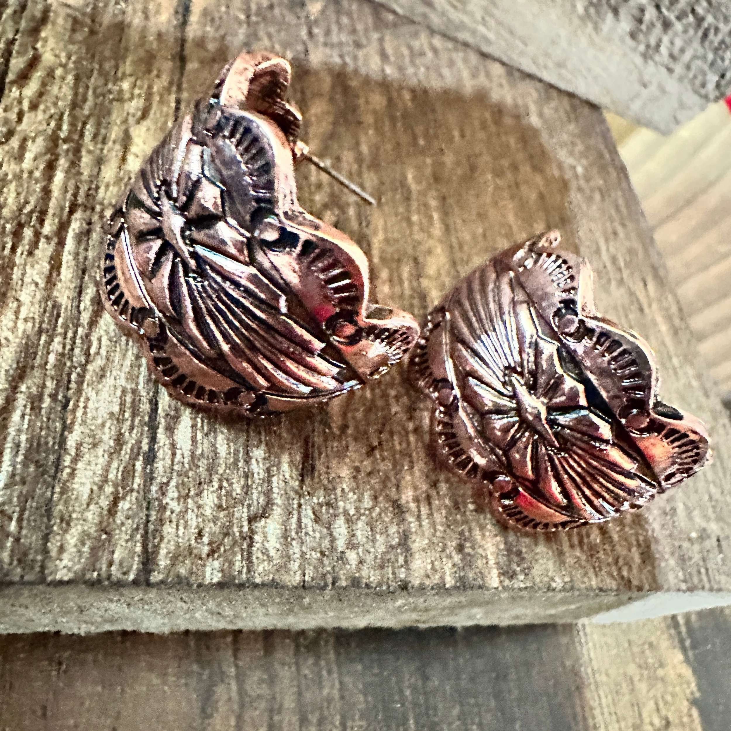 Other Copper Leaf Design Earrings: Embrace Western Elegance Size ONE SIZE - 8 Thumbnail