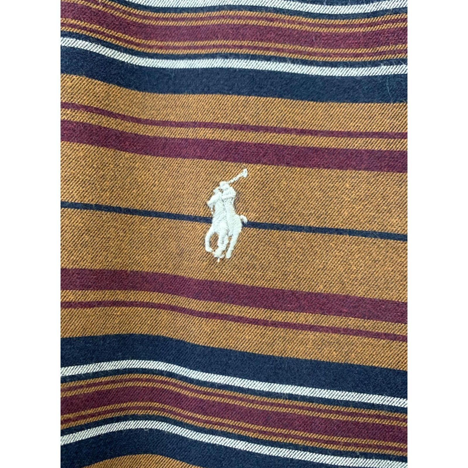 Doublet RRL Double RL Ralph Lauren Striped Button Down Shirt Mens Small Brown Western Size US S / EU 44-46 / 1 - 6 Thumbnail