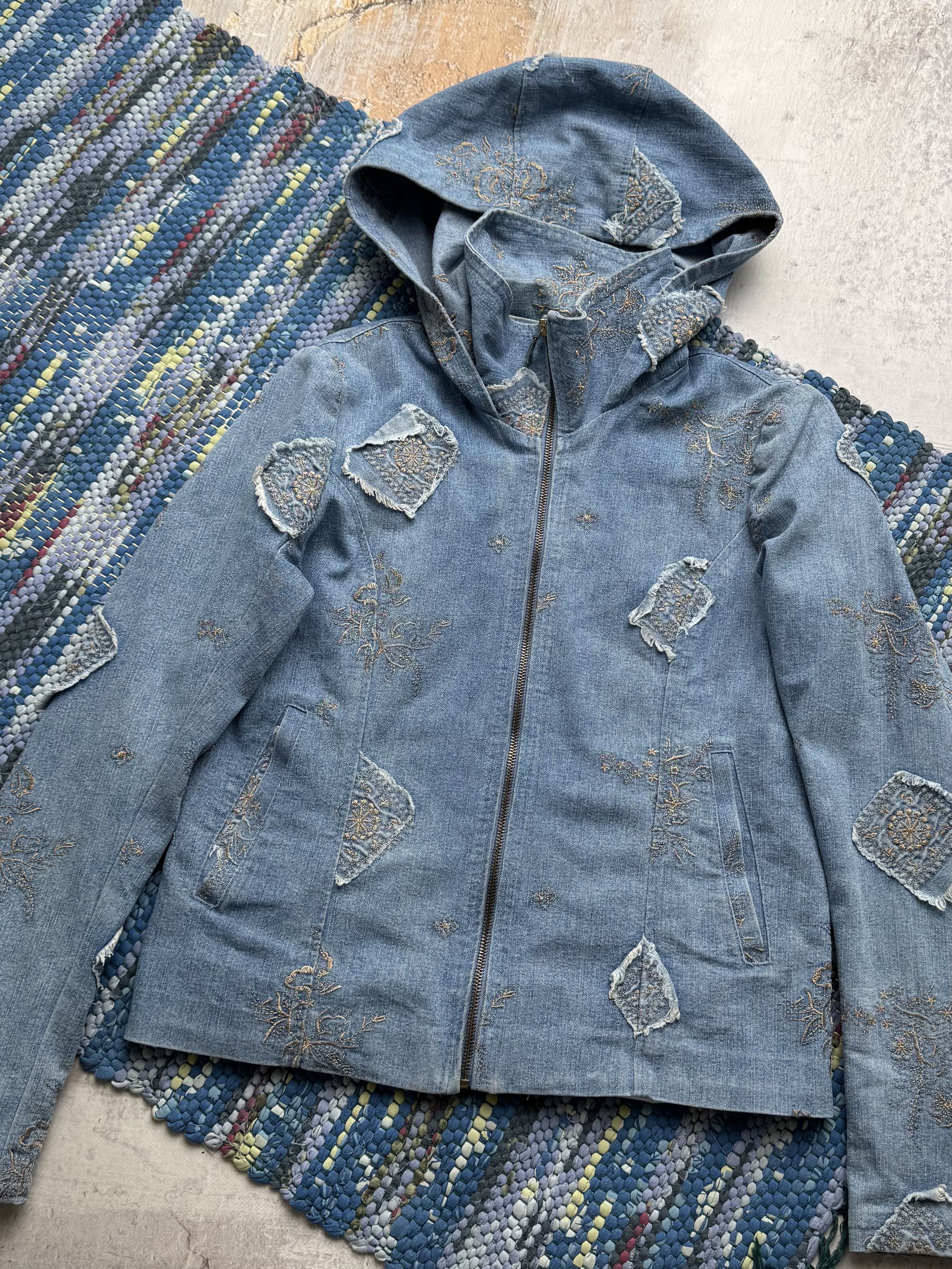 Vintage Vintage Hooded Embroidered Patchwork Distressed Jacket Size M / US 6-8 / IT 42-44 - 2 Thumbnail