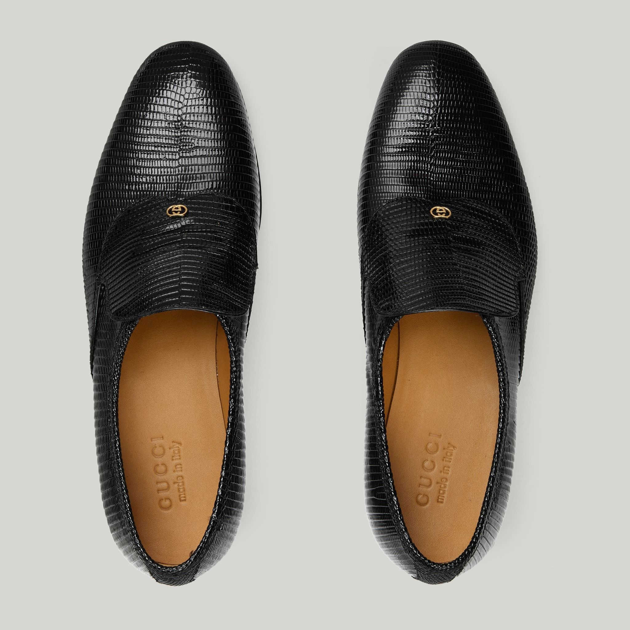 Gucci oc11z1125 Men's lizard Loafers in Black Size US 12.5 / EU 45-46 - 6 Thumbnail