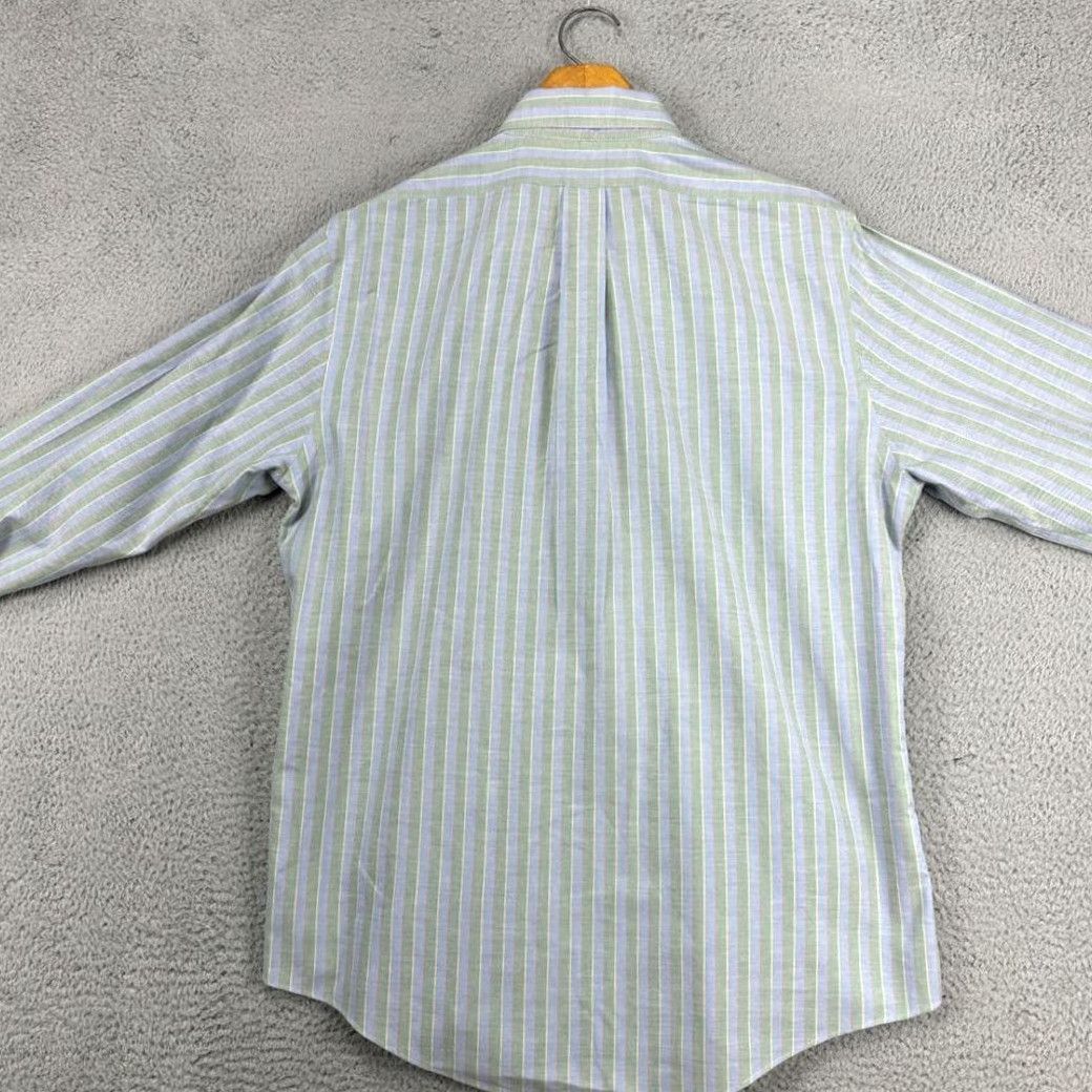 Brooks Brothers Brooks Brothers Shirt Mens Large Green Regent Stripe Supima Cotton Button Up Shirt Size US L / EU 52-54 / 3 - 4 Thumbnail