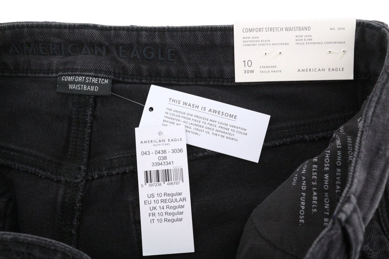 American Eagle Outfitters MOM W30 Stretch Waist Distress Jeans 89000 Size 30" / US 8 / IT 44 - 6 Thumbnail