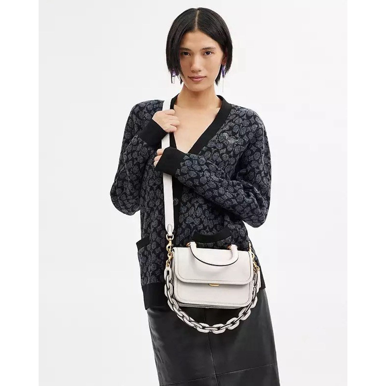 Coach NWT Coach Rogue Top Handle Bag Chalk Glove Leather CP135 Size ONE SIZE - 9 Thumbnail