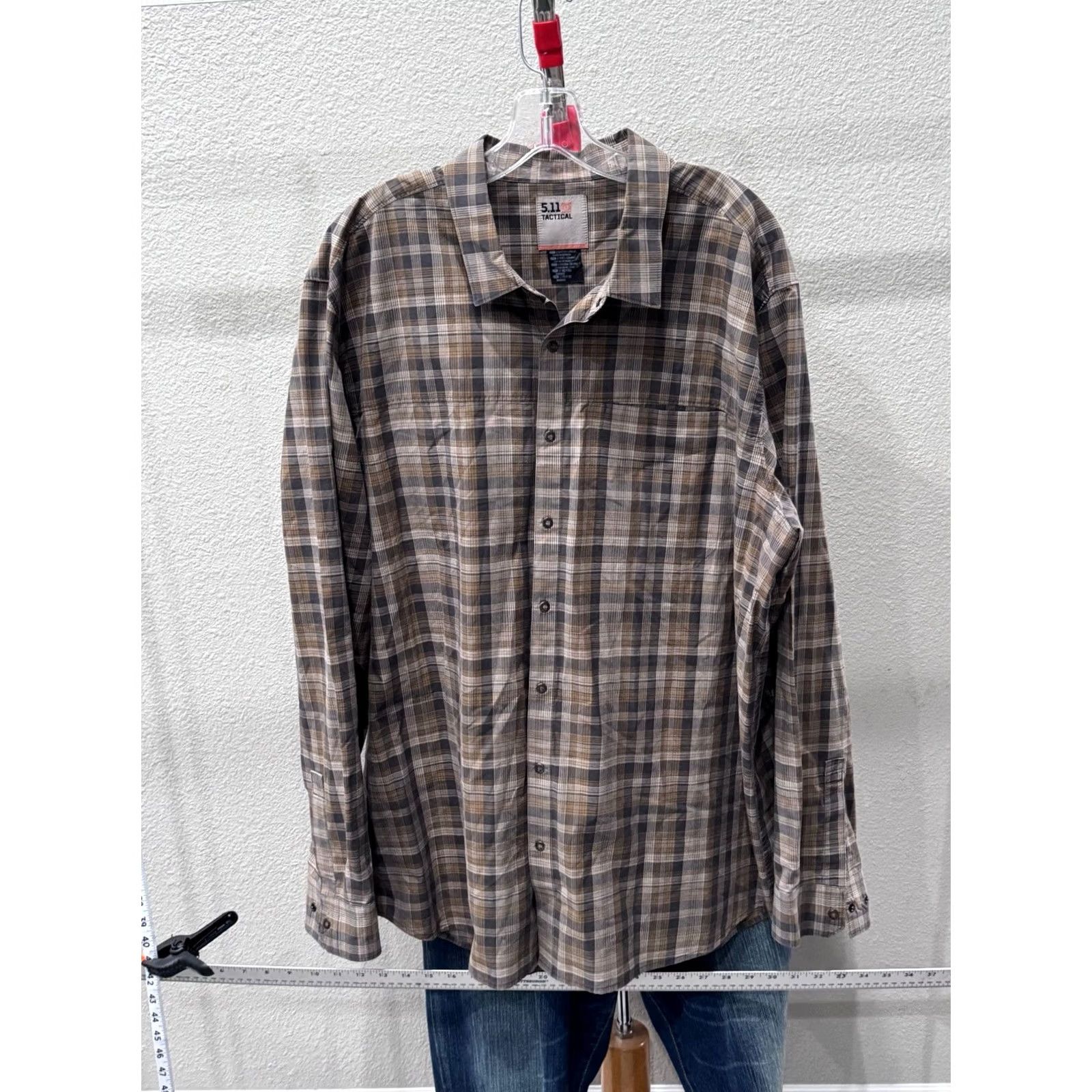 Vintage 511 Tactical Shirt Long Sleeve Dark Plaid 2XL XXL Mens Size US XXL / EU 58 / 5 - 3 Thumbnail