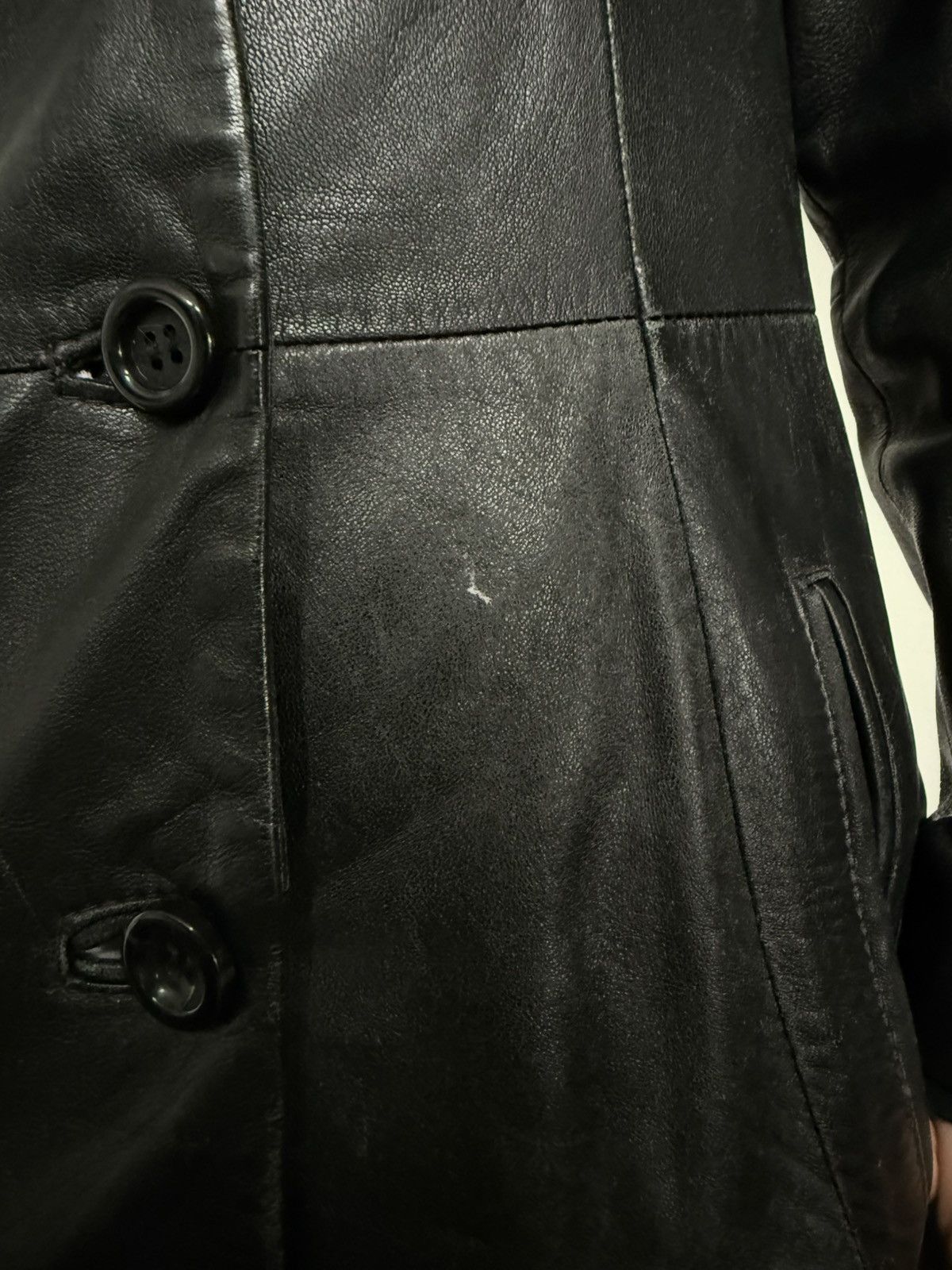 Other Vintage Black Longline Jacket IT, Genuine Leather Size 4-6 S Size S / US 4 / IT 40 - 6 Thumbnail