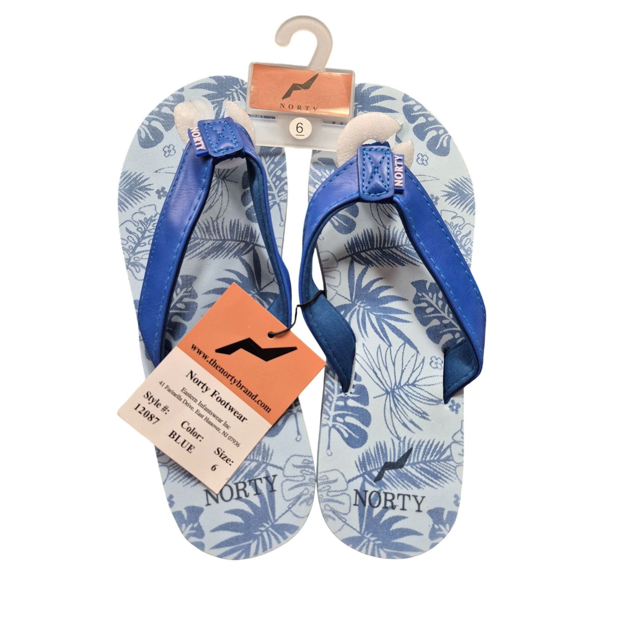 Other Norty Womens Blue Flip-Flops Size 6 Tropical Pattern Size US 6 / IT 36 - 2 Thumbnail