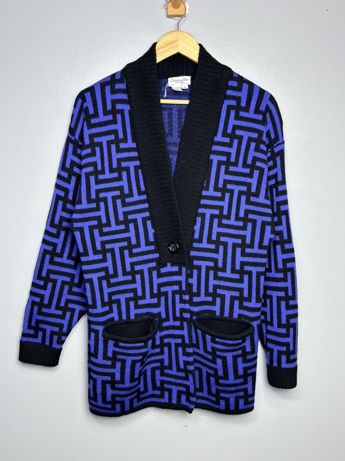 Christian Dior Monsieur VTG Christian Dior Geometric Cardigan