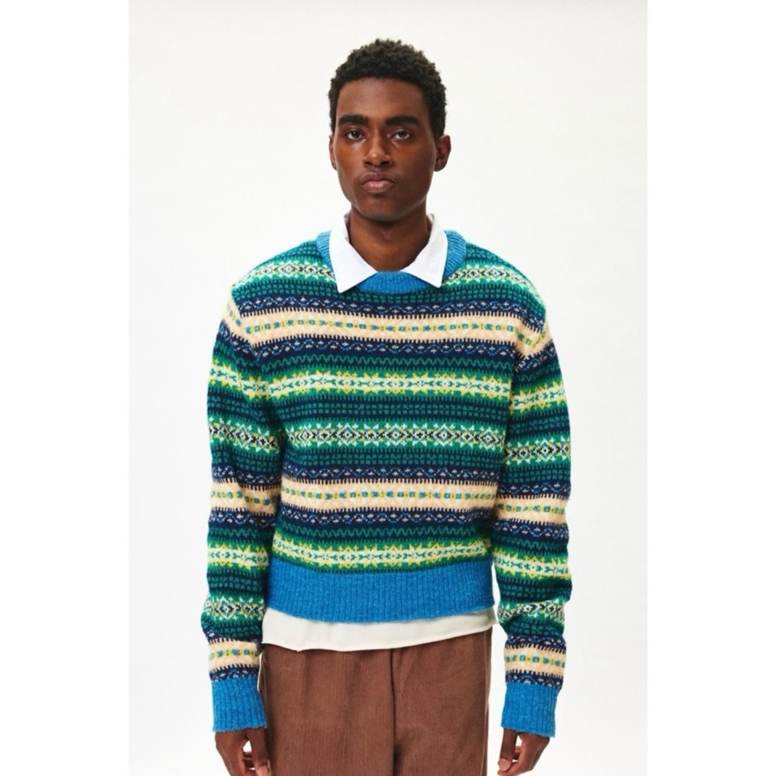 Urban Outfitters Urban Outfitters Hudson Fair Isle Crew Neck Sweater M Size US M / EU 48-50 / 2 - 14 Thumbnail