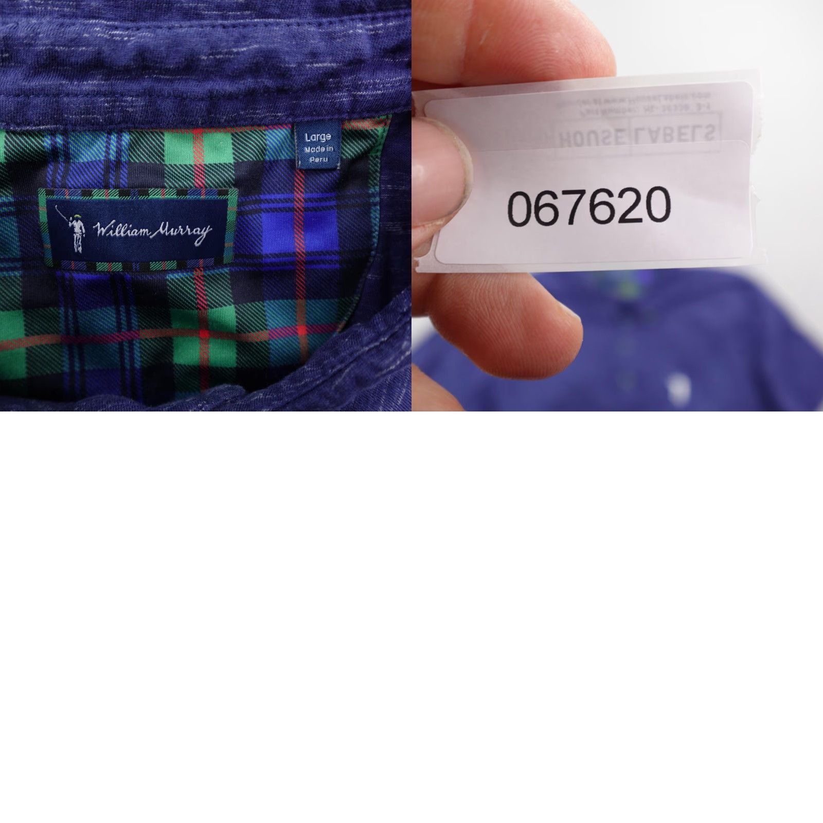 Vintage William Murray Polo Shirt Mens L Blue Heather Golf Pocket Flex Size US L / EU 52-54 / 3 - 8 Thumbnail