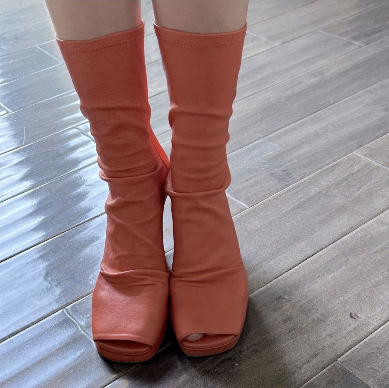 Rick Owens Rick Owens Leather Peep-Toe Boots Size US 8.5 / IT 38.5 - 2 Thumbnail